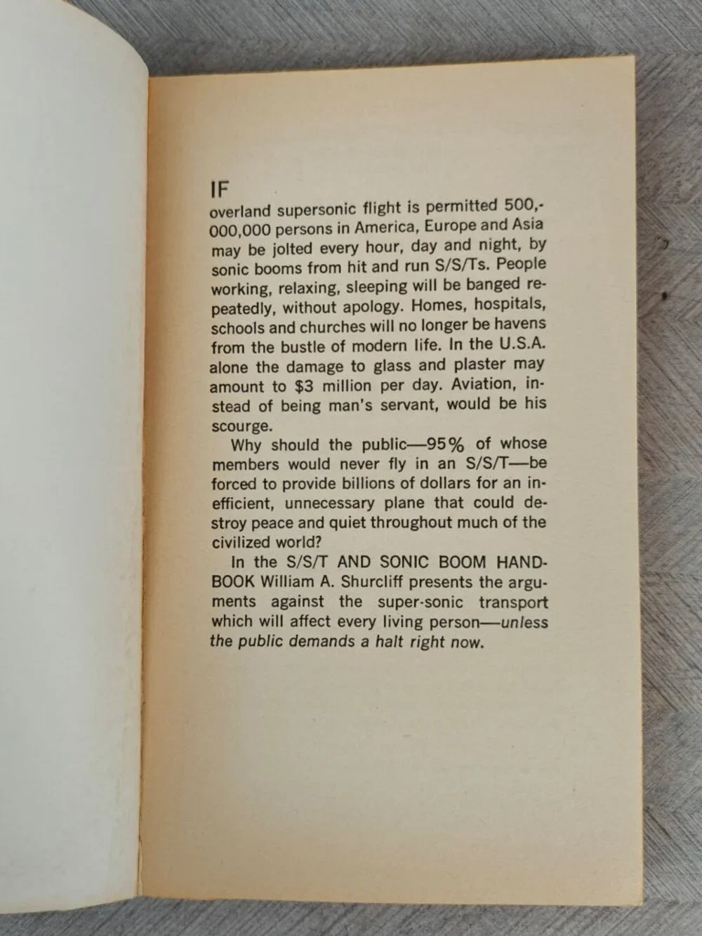 S/S/T And Sonic Boom Handbook William A. Shurcliff Paperback 1970